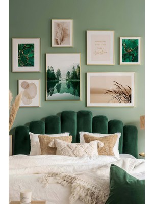 Artavessa 7 Parça Ahşap Çerçeve Görünümlü Mdf Tablo Seti