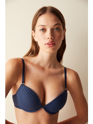 Penti Wombra Essentials Push Up Destekli Lacivert Sütyen