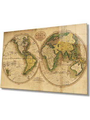 Bay Çağrı Dünya Haritası 12 Cam Tablo