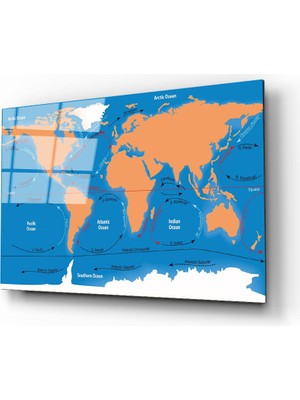 Bay Çağrı Dünya Haritası 68 Cam Tablo