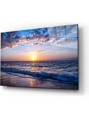 Bay Çağrı Günbatımı Manzara Cam Tablo 4mm Dayanıklı Temperli Cam