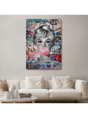 Dekoratifhane Brigitte Bardot Graffiti Pop Art Duvar TABLOSU-6469