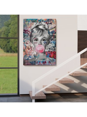 Dekoratifhane Brigitte Bardot Graffiti Pop Art Duvar TABLOSU-6469