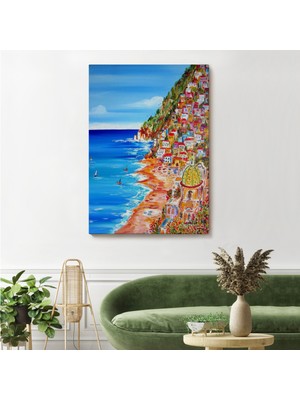 Dekoratifhane Italya La Bella Positano Amalfi Sahili Duvar TABLOSU-6237