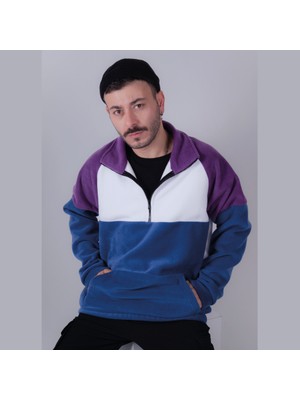 Vatkalimon Erkek  Yarım Fermuarlı Polar Sweatshirt
