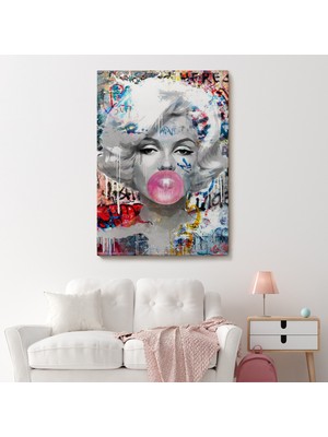 Dekoratifhane Marilyn Monroe Graffiti Pop Art Duvar TABLOSU-6471