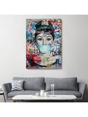 Dekoratifhane Audrey Hepburn Graffiti Pop Art Duvar TABLOSU-6470