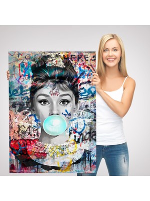 Dekoratifhane Audrey Hepburn Graffiti Pop Art Duvar TABLOSU-6470