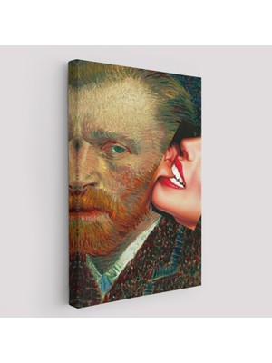 Dekoratifhane Vincent Van Gogh Kulağını Isıran Kadın Pop Art TABLO-6486