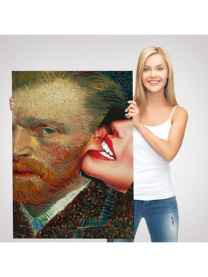 Dekoratifhane Vincent Van Gogh Kulağını Isıran Kadın Pop Art TABLO-6486