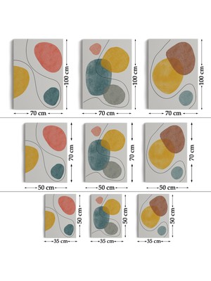 Dekoratifhane Soyut Tablo Seti 3 Parça Dekoratif Duvar Tablosu-Aa-1