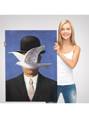 Dekoratifhane Melon Şapkalı Adam René Magritte Duvar TABLOSU-6099