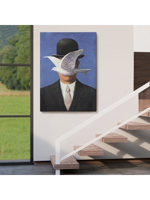 Dekoratifhane Melon Şapkalı Adam René Magritte Duvar TABLOSU-6099