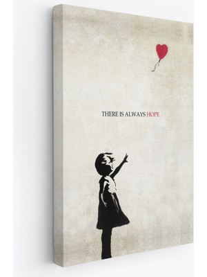 Dekoratifhane Banksy Kırmızı Balonlu Kız Dekoratif Modern Kanvas TABLO-4962