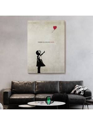 Dekoratifhane Banksy Kırmızı Balonlu Kız Dekoratif Modern Kanvas TABLO-4962