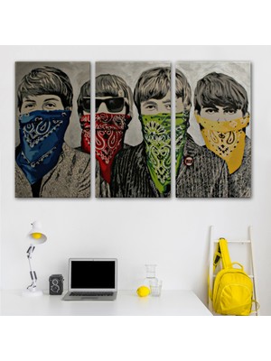 Dekoratifhane Bansky'nin Bandanalı Beatles Çocuklar Isimli Çalışması Kanvas TABLO-5011