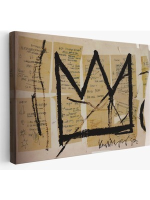 Dekoratifhane Jean Michel Basquiat Notlar ve Taç Eseri Kanvas TABLO-5001