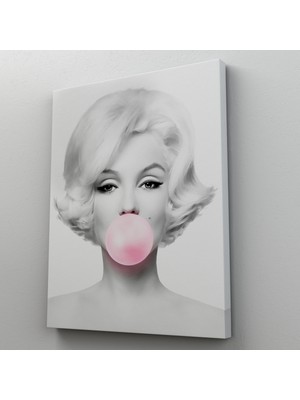 Dekoratifhane Marilyn Monroe Pembe Kabarcık Sakızlı Dekoratif Kanvas TABLO-5108-3