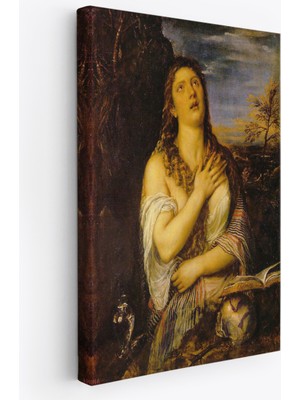 Dekoratifhane Titian Tiziano Vecellio'un 'tövbe Eden Magdalene' Eseri Kanvas TABLO-5125