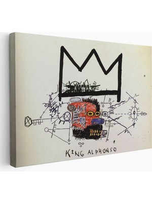 Dekoratifhane Jean Michel Basquiat'in Kral Alphonso Isimli Eseri Kanvas TABLO-5015