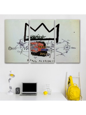 Dekoratifhane Jean Michel Basquiat'in Kral Alphonso Isimli Eseri Kanvas TABLO-5015