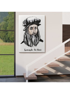 Dekoratifhane Leonardo Da Vinci Dekoratif Kanvas TABLO-5918