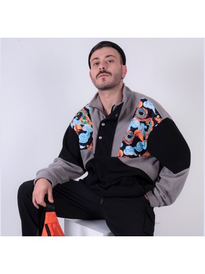 Vatkalimon Erkek  Yarım Fermuarlı Polar Sweatshirt