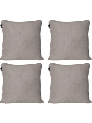 4'lü Özel Tasarım Fitilli Kırlent Kılıfı Bej