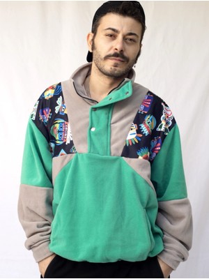 Vatkalimon Erkek  Yarım Fermuarlı Polar Sweatshirt