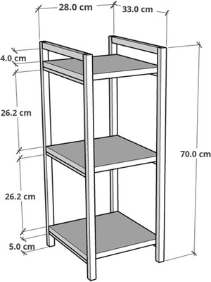 Furnature Design Metal Ahşap Dekoratif Çok Amaçlı Raf 3 Katlı Banyo Mutfak Rafı Çiçeklik Organizer Beyaz