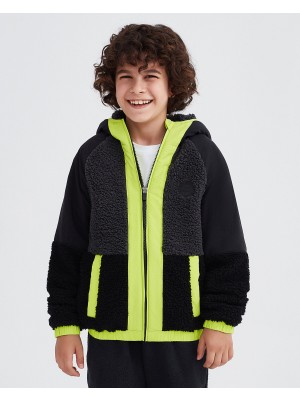 Skechers B Outdoor Fleece Full Zip Sherpa Erkek Çocuk Siyah Ceket SK232203-001