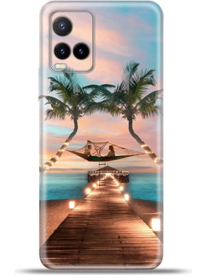 Cupcase Vivo Y21S Kılıf Esnek Silikon Kamera Koruma 4K Desenli Özel Tasarım - Balayı