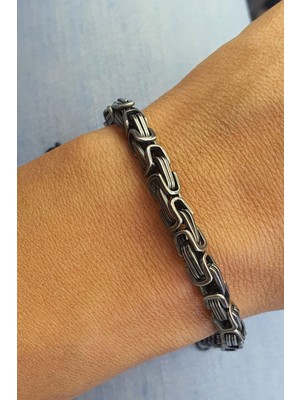 Antrasit Tasarım 316L anti alerjik cerrahi celik Kral Bileklik