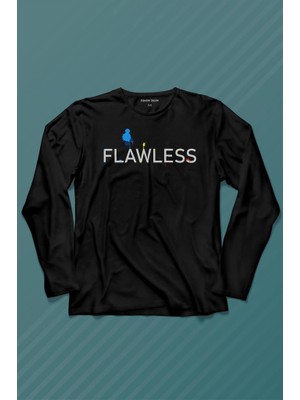 Kendim Seçtim Flawless Finishing Touch Logo Uzun Kollu Tişört Baskılı T-Shirt