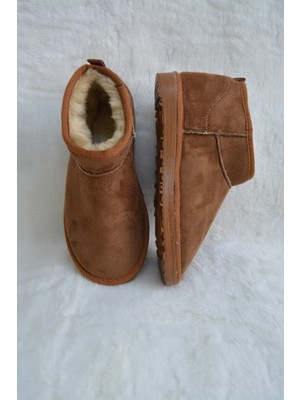 Miel Kadın / Kız Taba Ultra Mini Süet Bot Içi Kürklü Kışlık Bot&bootie