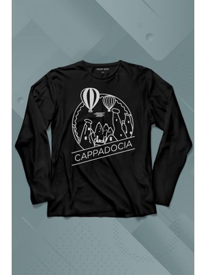 Kendim Seçtim Kapadokya Nevşehir Peri Pacaları Cappadocia Uzun Kollu Tişört Baskılı T-Shirt
