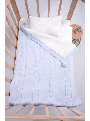 Baby Hola Babyhola   Triko Velsoft Kız Erkek Bebek Battaniye Yenidoğan Hastane Çıkışı 4043