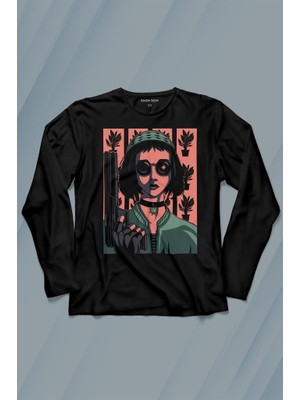 Kendim Seçtim Mathilda Leon Sevginin Gücü Leon The Professional Film Uzun Kollu Tişört Baskılı T-Shirt