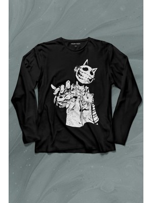 Kendim Seçtim Jester J Smile Venom Gothic Maske Mask Sokak Uzun Kollu Tişört Baskılı T-Shirt