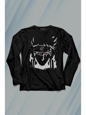 Kendim Seçtim Naruto Kakashi Anime Dizi Uzun Kollu Tişört Baskılı T-Shirt