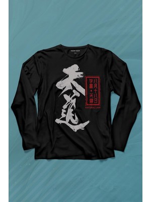Kendim Seçtim Japanese Natural Law Japonca Urban Uzun Kollu Tişört Baskılı T-Shirt