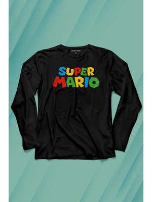 Kendim Seçtim Super Mario Seres Uzun Kollu Tişört Baskılı T-Shirt