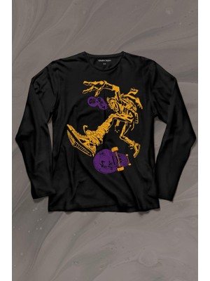 Kendim Seçtim Ninja Kaplumbağa Kaykay Tmnt Skate Sokak Uzun Kollu Tişört Baskılı T-Shirt