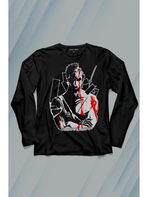 Kendim Seçtim One Piece Roronoa Zoro Poster Uzun Kollu Tişört Baskılı T-Shirt