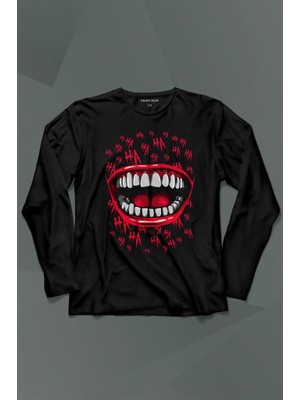 Kendim Seçtim Suicide Squad Ha Ha Ha Kahkaha Gülücük Gülme Uzun Kollu Tişört Baskılı T-Shirt