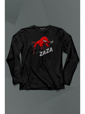 Kendim Seçtim Zaza Boğa Gakkoş Elazığ Dana Beyaz Uzun Kollu Tişört Baskılı T-Shirt