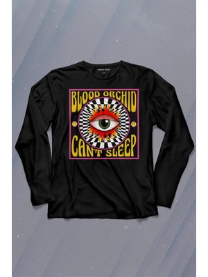 Kendim Seçtim Can't Sleep Urban Street Sokak Wear Uzun Kollu Tişört Baskılı T-Shirt