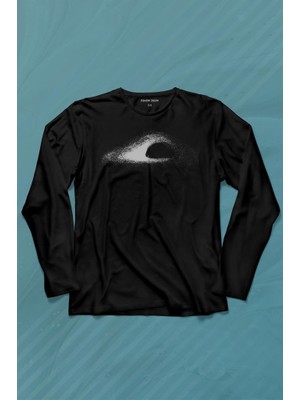 Kendim Seçtim Kara Delik Uzay Zaman Galaksi Karadelikler Cosmos Kümesi Uzun Kollu Tişört Baskılı T-Shirt