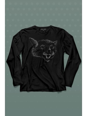 Kendim Seçtim Hamster Sincap Silüeti Uzun Kollu Tişört Baskılı T-Shirt