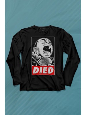 Kendim Seçtim Dragon Ball Krillin Anime Dizi Urban Uzun Kollu Tişört Baskılı T-Shirt